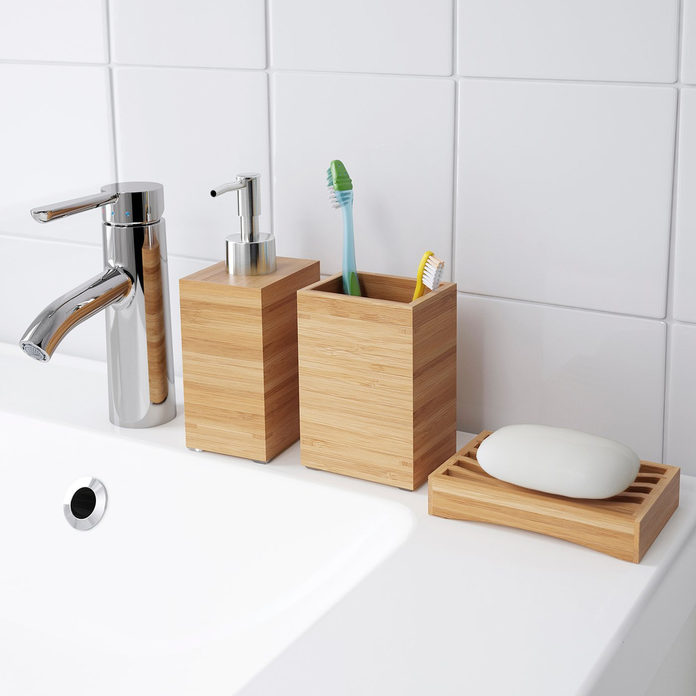 IKEA DRAGAN  (ИКЕА ДРАГАН)  -  Стакан для зубных щёток - бамбук