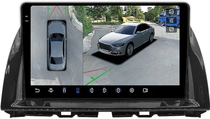 Магнитола для Mazda CX-5 2011-2017 (рамка 10) - FarCar BX2007M-360 монитор 10.36" 2K QLED на Android 13, Быстрая, CarPlay, 4G SIM-слот, 4 камеры в комплекте