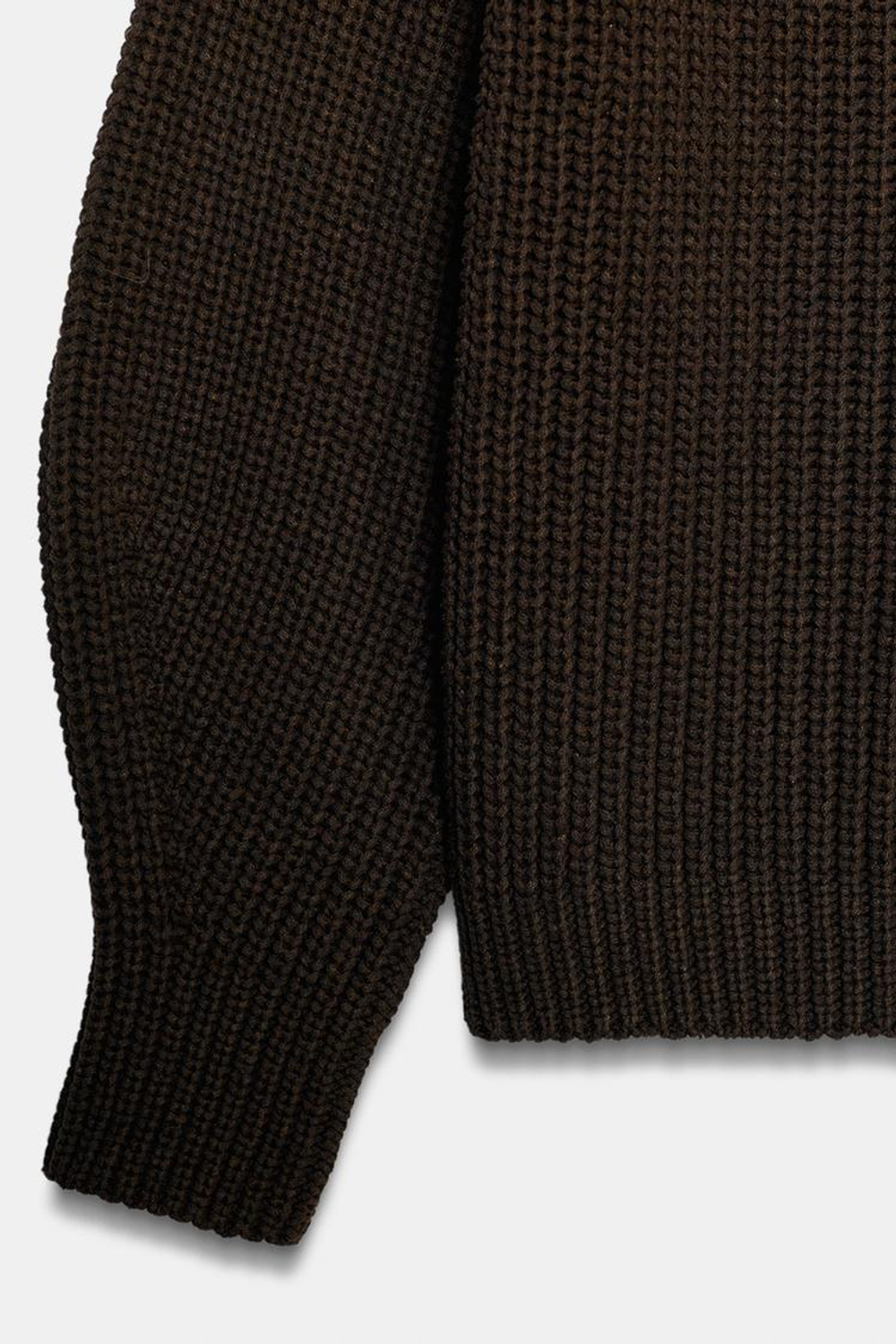 ZARA ТРИКОТАЖНЫЙ СВИТЕР ПОЛО, КОРИЧНЕВЫЙ