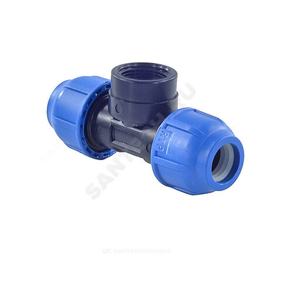 Тройник компрессионный ПЭ Дн 25х3/4"х25 ВР Ру16 RTP (РосТурПласт) 11606