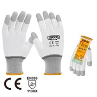Перчатки XL с полиуретановым покрытием на кончиках пальцев INGCO HGPUG02