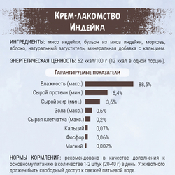 Крем-лакомство ТерриториЯ Кавказ для кошек, индейка - 5*20 гр