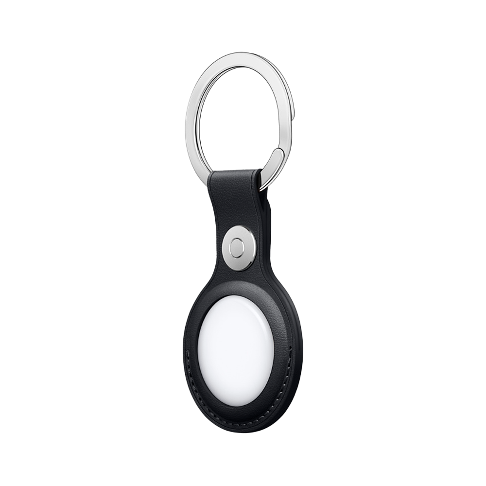 Кожаный брелок с заводным кольцом Apple Leather Key Ring для AirTag, Midnight (Темная ночь)