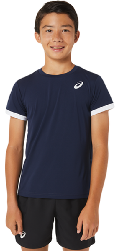 Футболка для мальчика теннисная Asics Tennis Short Sleeve Top - midnight/brilliant white