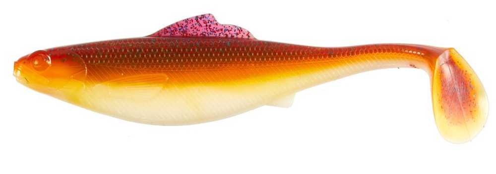 Виброхвосты съедобные LJ Pro Series ROACH PADDLE TAIL 5.0in (12,7 см), цв. G01, 4 шт.