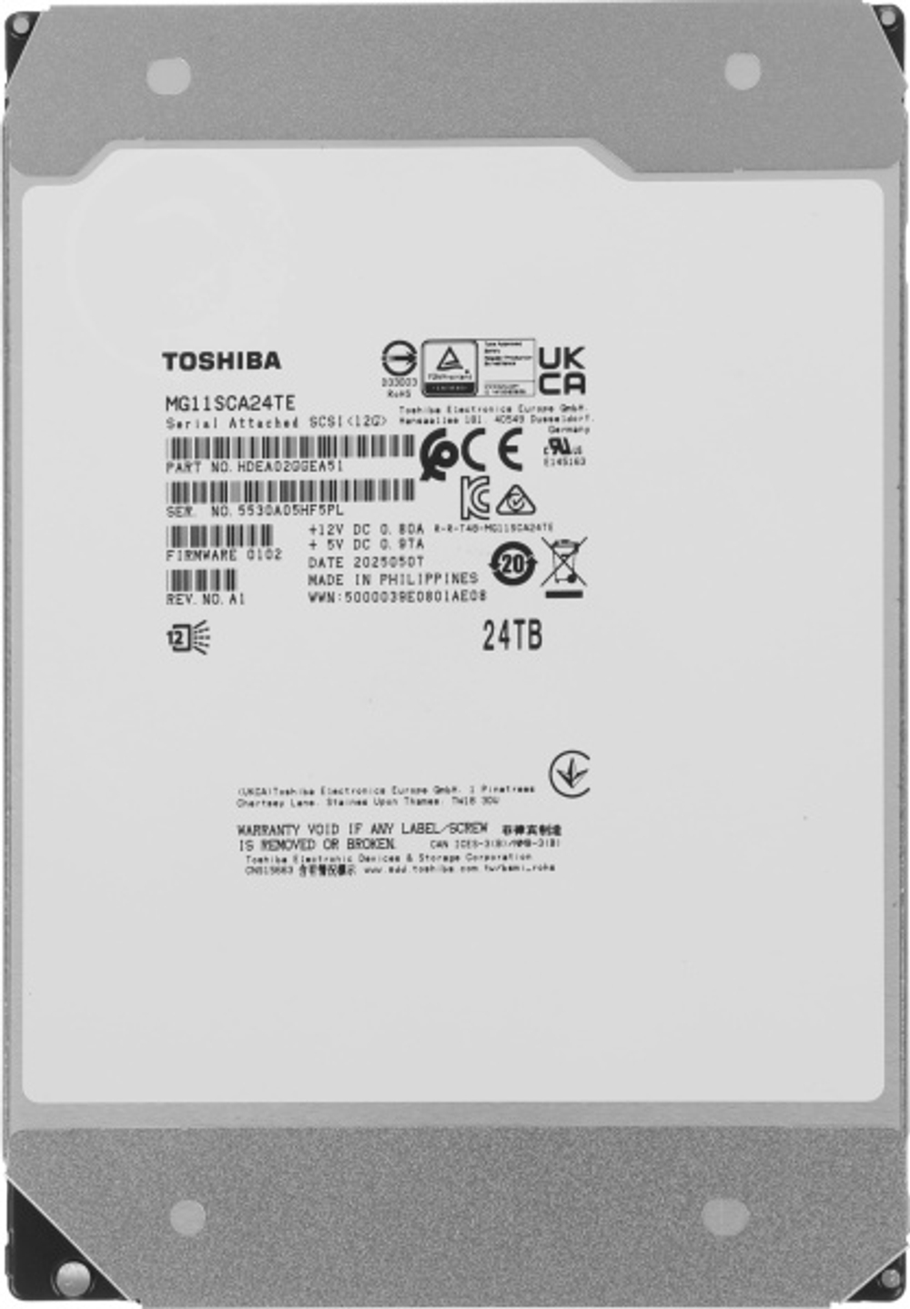 Жесткий диск 24TB SAS 12Gb/s Toshiba MG11SCA24TE