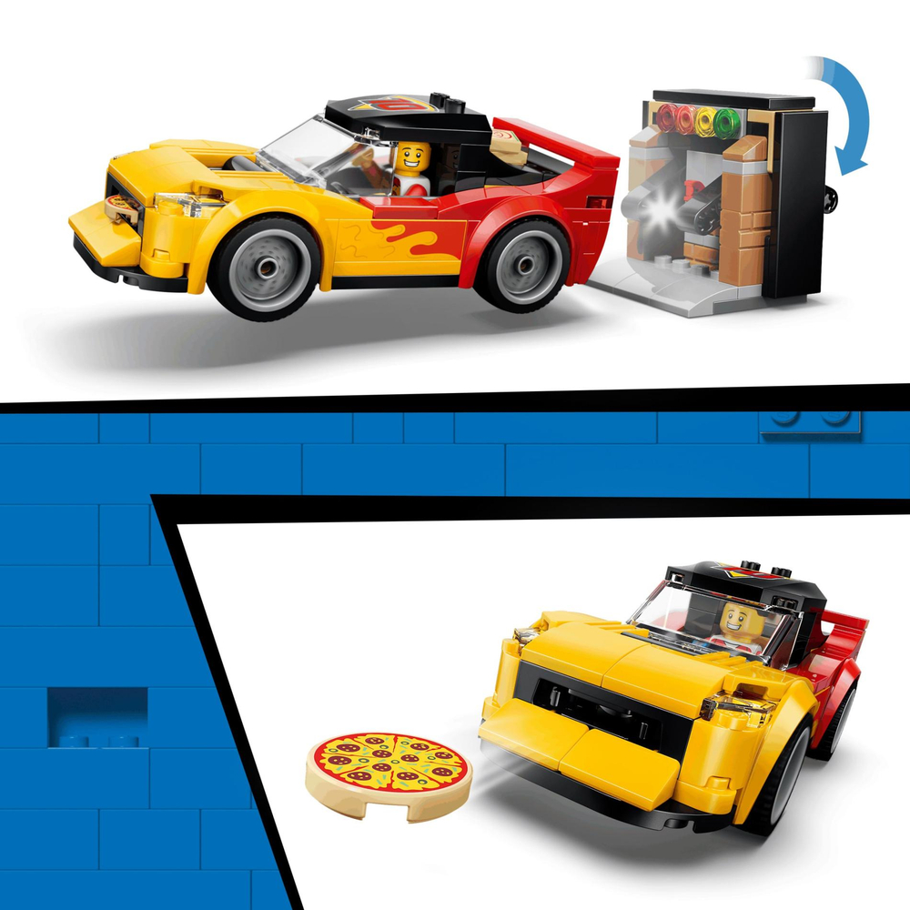 Конструктор Лего Сити Опыт доставки пиццы на автомобилях 60496 | LEGO City Pizza Delivery Experience 494 детали | 6+