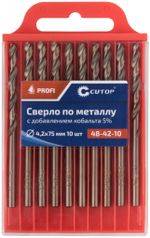 48-42-10 Сверло по металлу Cutop Profi с кобальтом 5%, 4,2 x 75мм (10шт./уп.)
