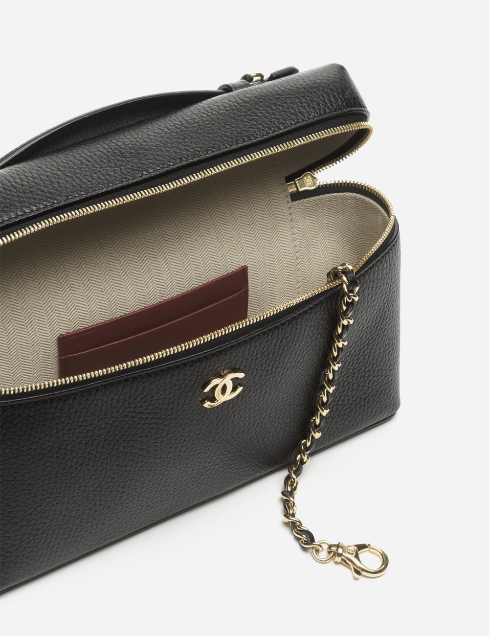Сумка Chanel Large Vanity with chain Grained Calfskin & Gold-Tone Metal "Black Green"