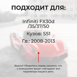 Ремкомплект ограничителей дверей Infiniti FX30d (II) / FX35 (II) / FX37 (II) / FX50 (II) S51 (2 двери, тип 32) 2008-2013