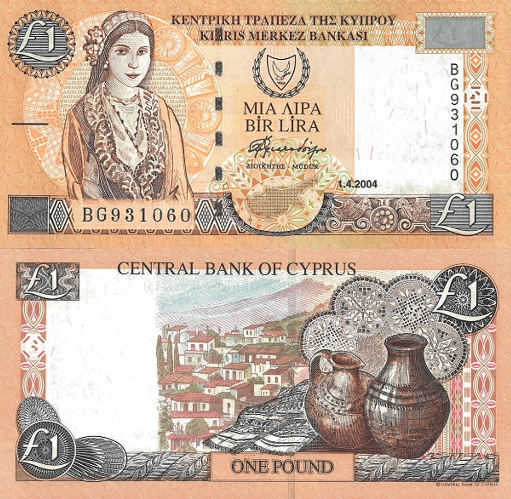 Кипр 1 фунт 1997-2004 Като Дрис UNC