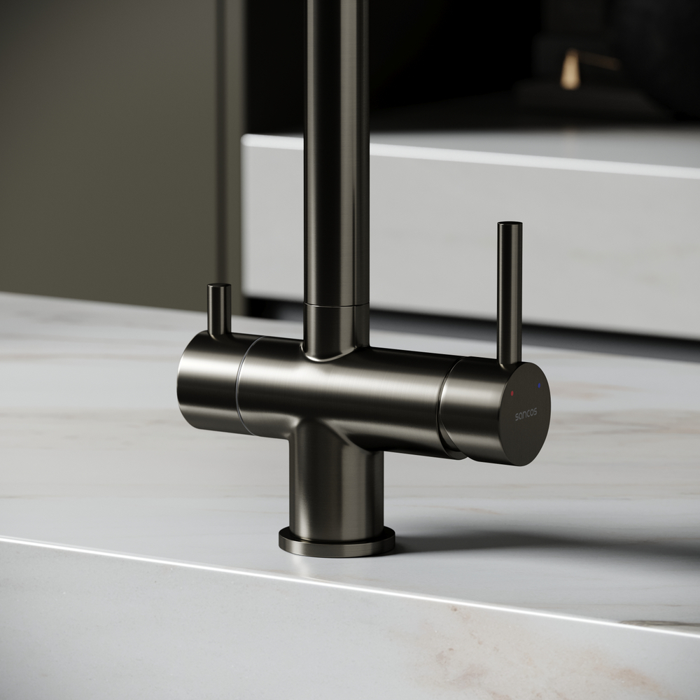 Смеситель для кухни Sancos Foster с краном для фильтра, вороненая сталь, SC4014GG, арт. SC4014GG