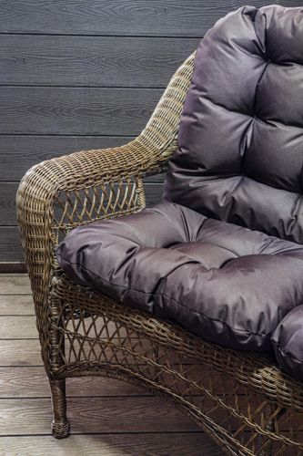 Двухместный диван из ротанга МЭДИСОН «MADISON» арт.М03195 brown с подушками на сидение и спинку