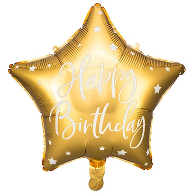 Фольгированный шар-звезда «Happy Birthday», 46 см