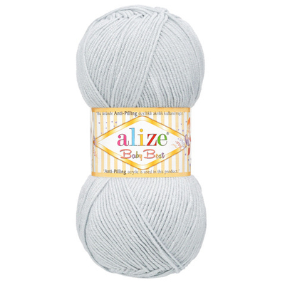 Пряжа Alize (Ализе) Baby Best / уп.5 мот. по 100 г, 240м, 224 светло-серый A