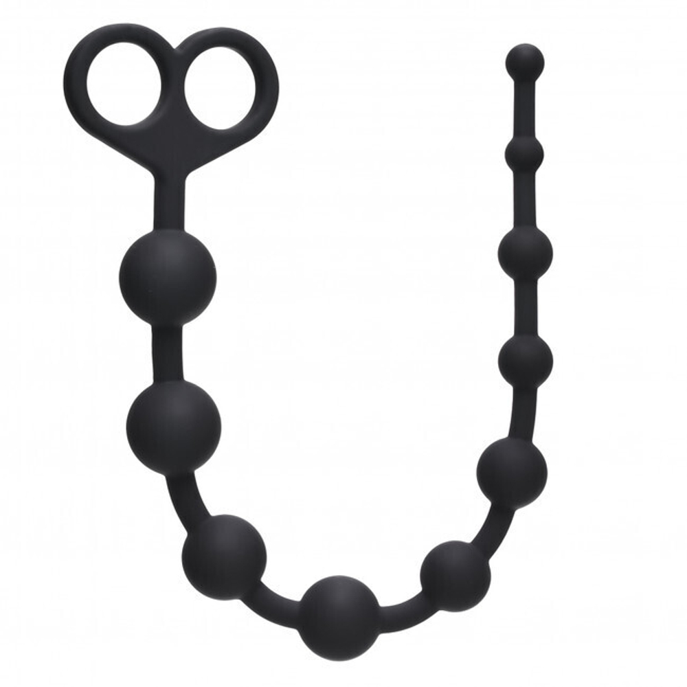 Силиконовая анальная цепочка Orgasm Beads (33,5 см , черный ) (Цвет: черный)