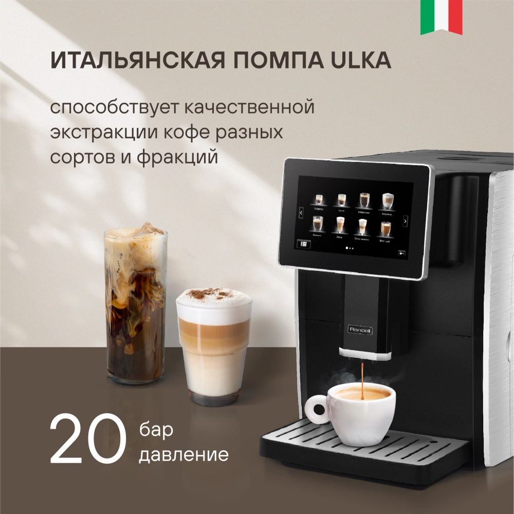 Кофемашина Rondell RDE-1108 1350Вт черный/серебристый