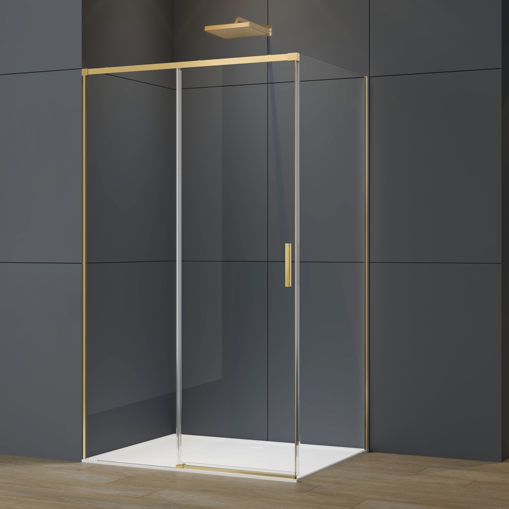 Душевой уголок Vincea Софт 2 (Soft 2) VSR-3SO28012CLG, 1200*800, брашированное золото, стекло прозрачное