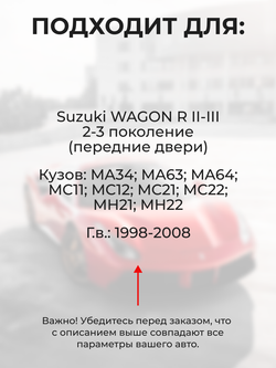 Ремкомплект ограничителей дверей Suzuki WAGON R (II-III) MA34; MA63; MA64; MC11; MC12; MC21; MC22; MH21; MH22 (Передние двери, тип 9) 1998-2008