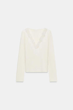 ZARA ТОП В РУБЧИК С ДЕКОРАТИВНЫМИ ДЕТАЛЯМИ, ЭКРЮ