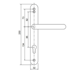 Ручки на планке APECS HP-85.2703-INOX/304-GRDM графит серый матовый (RAL 7024)