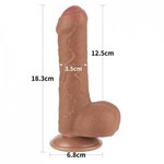 Реалистичный фаллоимитатор Lovetoy Sliding Skin (18,3×3,5 см) с двойной плотностью коричневый