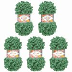 Пряжа Alize (Ализе) Puffy Fine / уп.5 мот. по 100 г, 14м, 532 изумрудно-зеленый