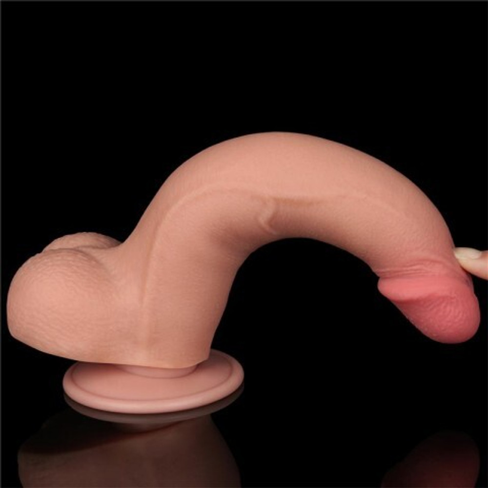 Реалистичный фаллоимитатор Lovetoy (22×4,3 см) с двойной плотностью телесный