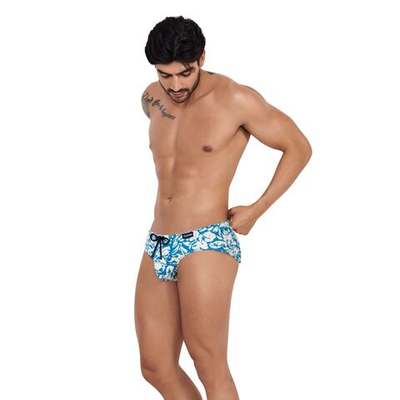 Синие мужские плавки с контрастным принтом Adriel Swimsuit Brief (Размер: M) (Цвет: синий)