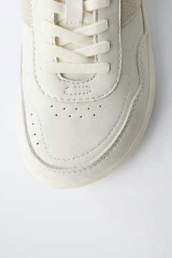 ZARA КОЖАНЫЕ ТУФЛИ BAREFOOT, БЕЛЫЙ