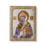 Спиридон, икона прямоугольная без рамки, красное дерево, эмаль 150х200