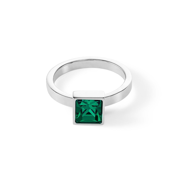 Кольцо Coeur de Lion Dark green-silver 18 мм 0500/40-0548 56 размер 17,8