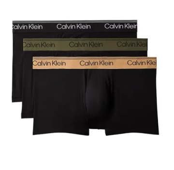 Мужские спортивные боксеры Calvin Klein Low Rise Trunk Microfiber Stretch 3P - black/bronze flash/olive night