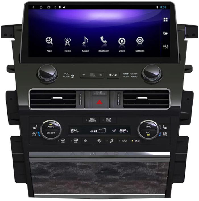 Магнитола для Nissan Patrol Y62 2010-2019 - Parafar PF800L12 монитор 12.3" (в стиле "Лексус"), Android 12, Быстрая, CarPlay, SIM-слот