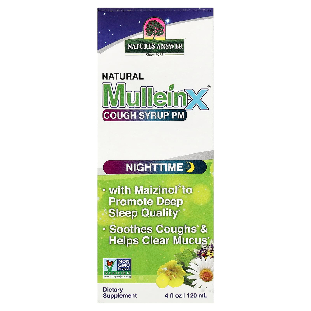 Nature's Answer, натуральный сироп от кашля Mullein-X® PM, для приёма перед сном, 120 мл