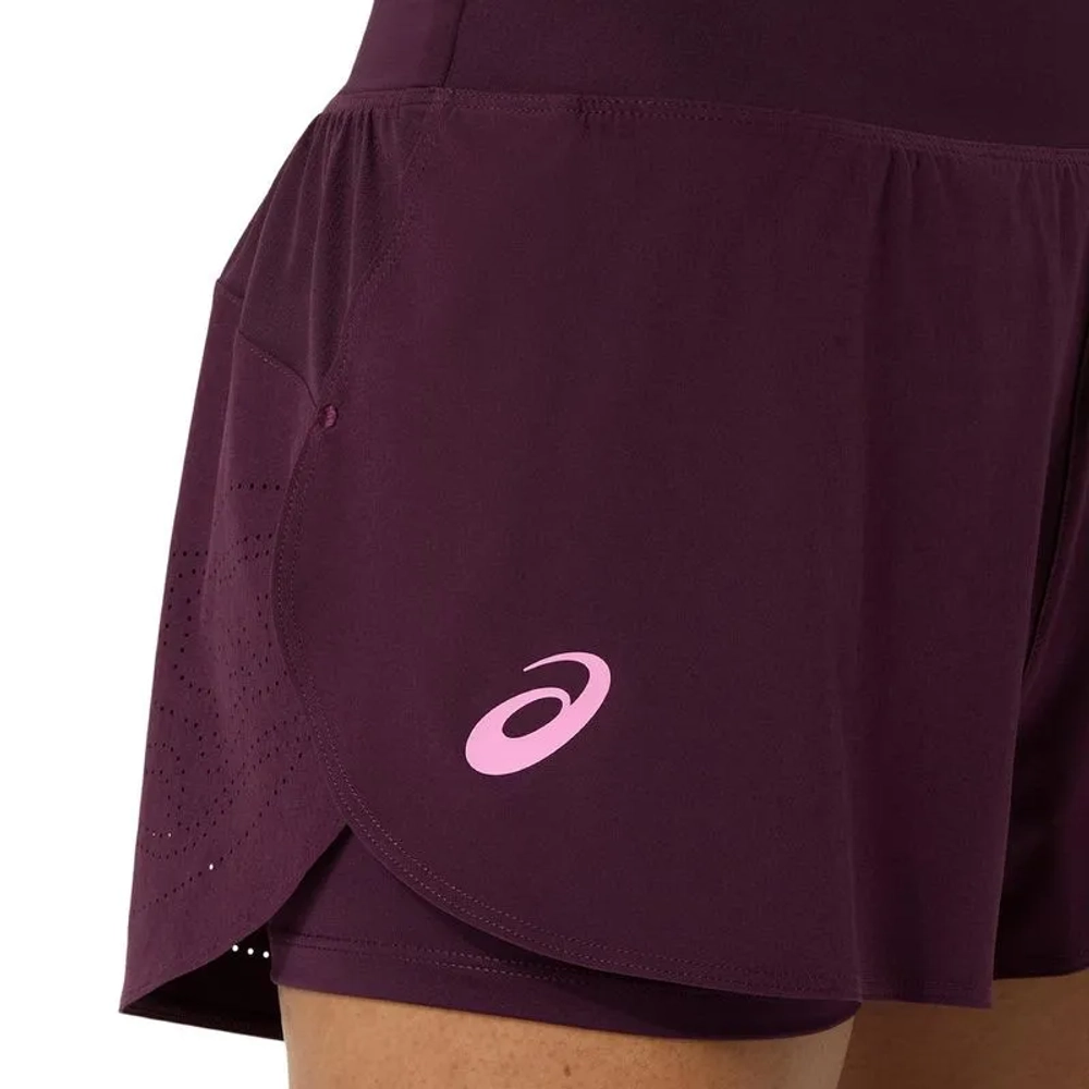 Женские Шорты теннисные Asics Match Laser Cut - dark aubergine