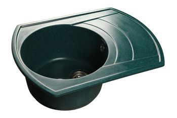GRANFEST Мойка мрамор RONDO GF-R--650L чаша с крылом  650*500мм  зеленый  арт.GF-