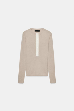 ZARA СВИТЕР ИЗ ШЕРСТИ С ПУГОВИЦАМИ, ПЕСОЧНЫЙ