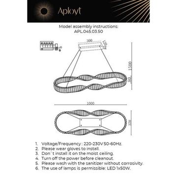 Люстра подвесная светодиодная LED 50W 4000K APL.045.03.50 латунь Olimp Aployt
