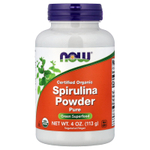 NOW Foods, сертифицированный порошок из органической спирулины, 113 г (4 унции)