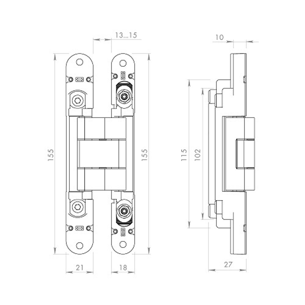 Петля скрытой установки ARMADILLO U3D2400.VPG (TE240, K2460) BL черный /48921/ (1шт)