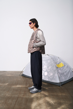 Жилет Blue Monte Gourd-Patterned Down Vest "Fragrant Gray Purple"