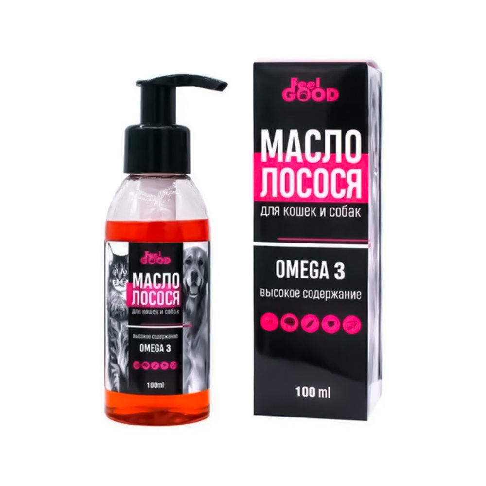 Feel Good масло лососевое Омега 3 для собак и кошек, 100 мл