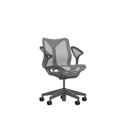 Кресло Herman Miller Cosm, низкая спинка, цвет Carbon, подлокотники «лепестки» (Leaf)