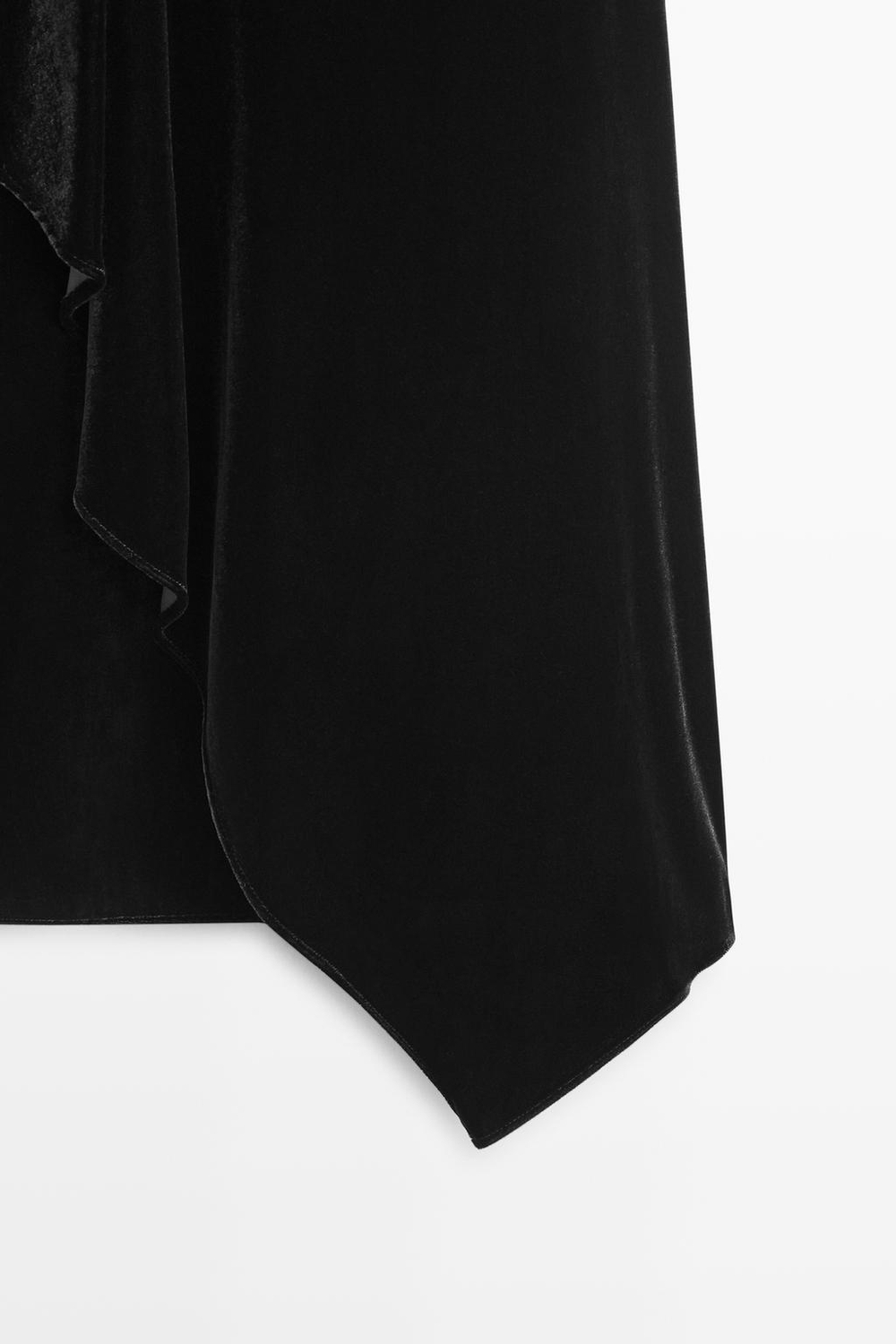 Massimo Dutti Струящаяся асимметричная юбка миди, черный