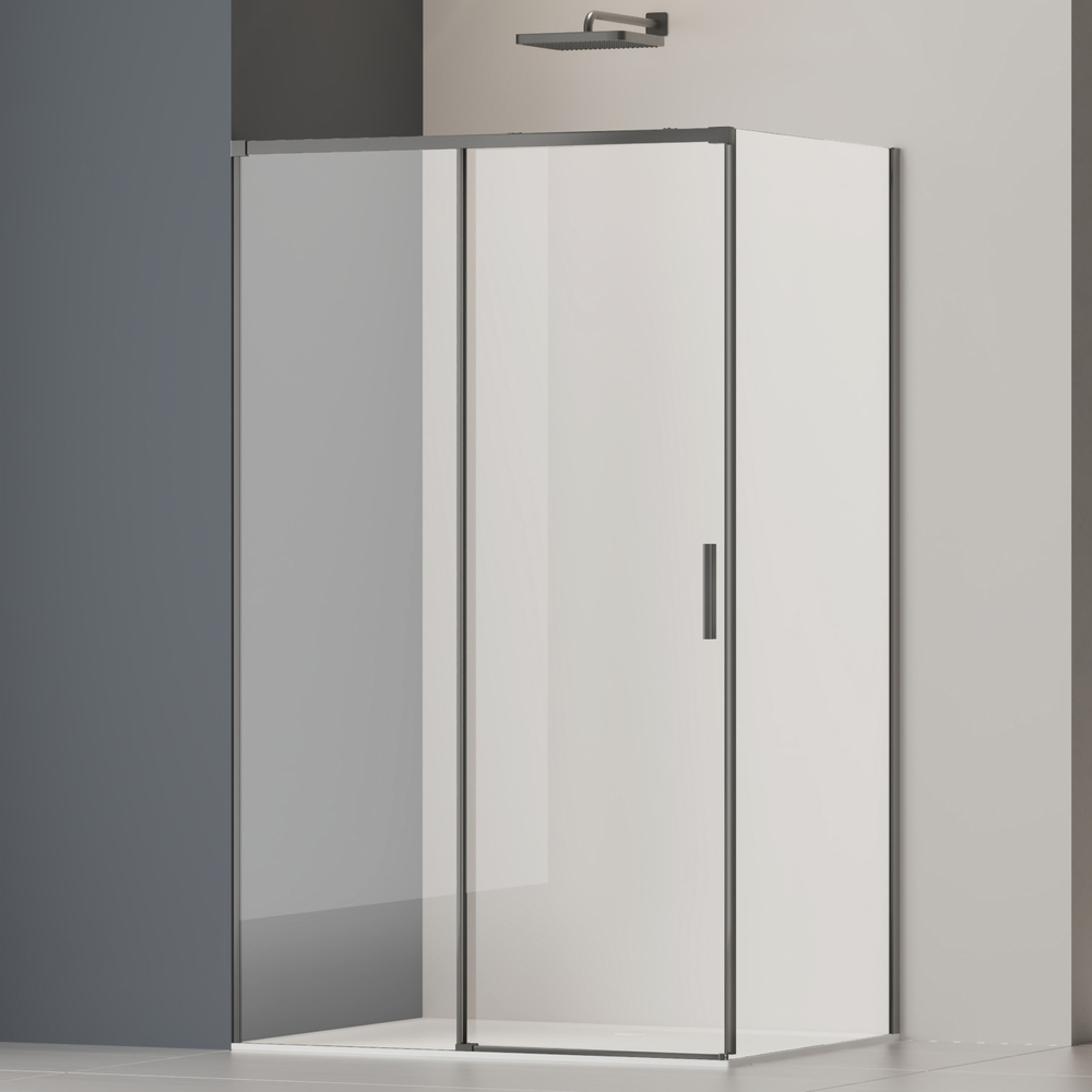 Душевой уголок Vincea Софт 2 (Soft 2) VSR-3SO28013CLGM, 1300*800, вороненая сталь, стекло прозрачное