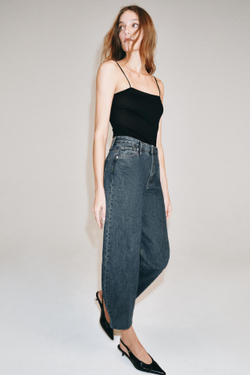 ZARA ДЖИНСЫ TAPERED С ВЫСОКОЙ ПОСАДКОЙ — ZW COLLECTION, ИНДИГО