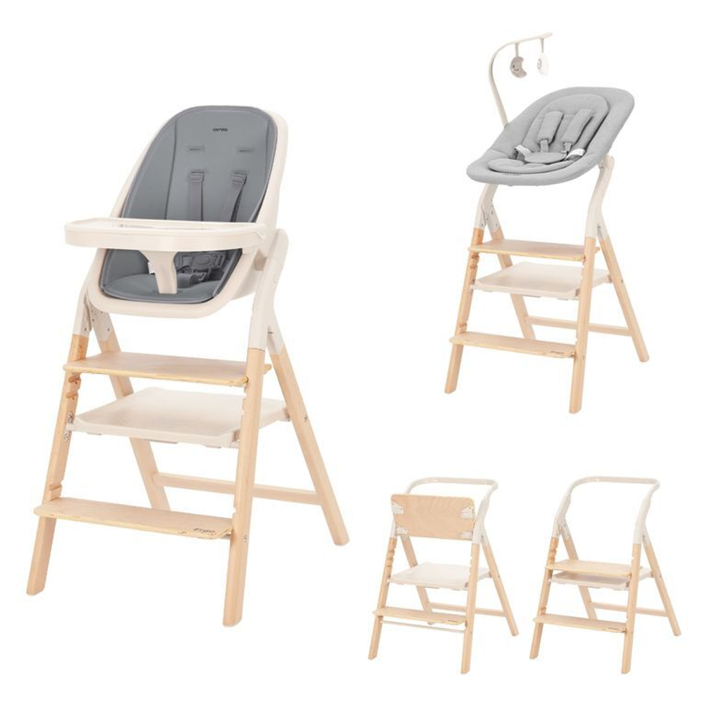 Carrello Ergo 4 в 1 (стульчик для кормления, шезлонг, приставной стул и обучающая башня) серый