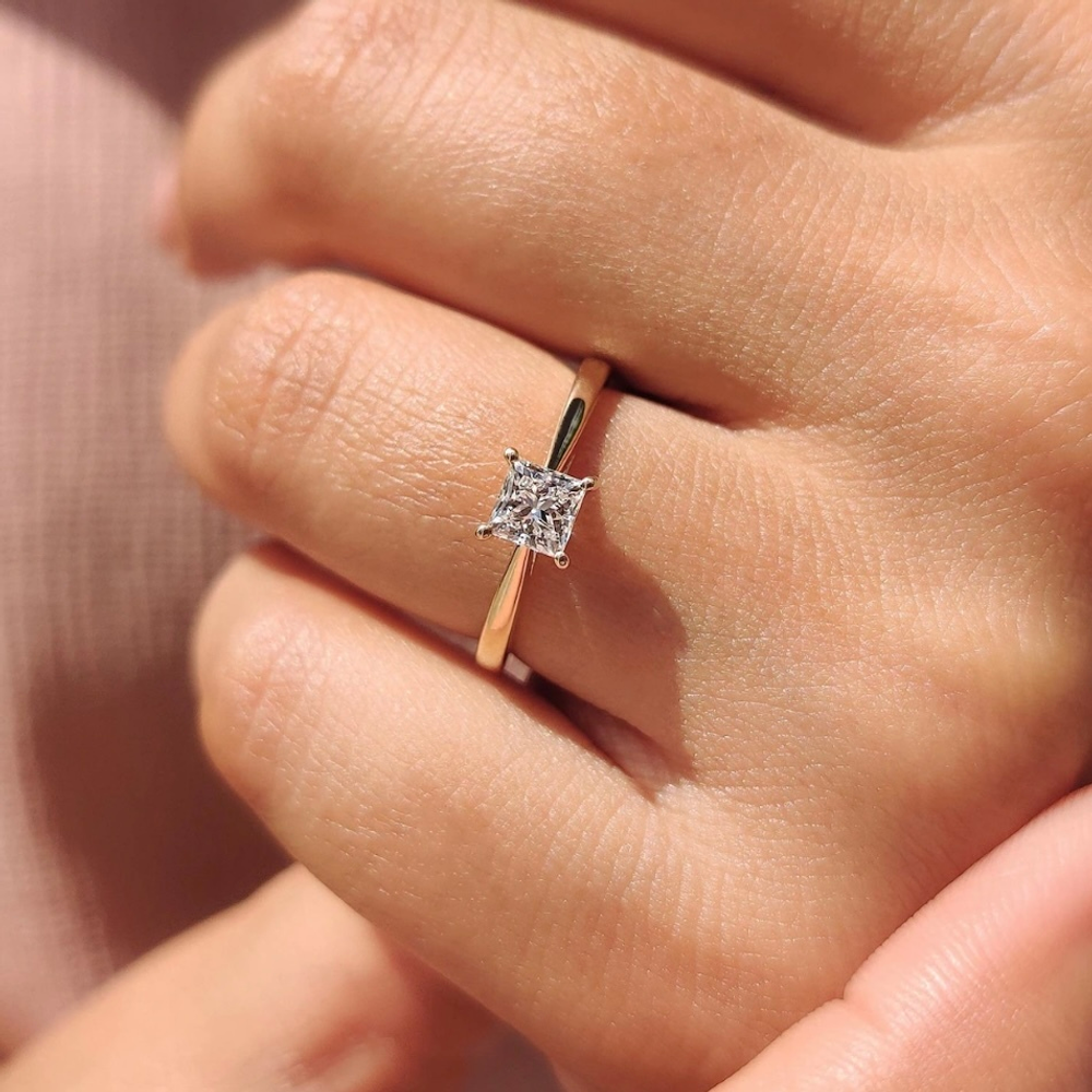 Кольцо с бриллиантом Принцесса 0.5 ct