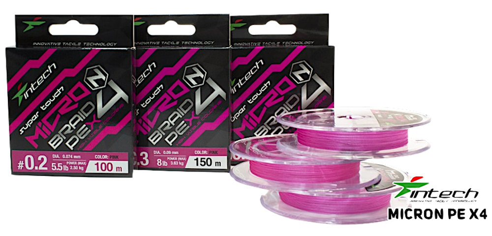 Шнур Intech Micron Braid PE X4 100м Pink -